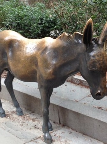 Boston Donkey Statue outside Old City Hall